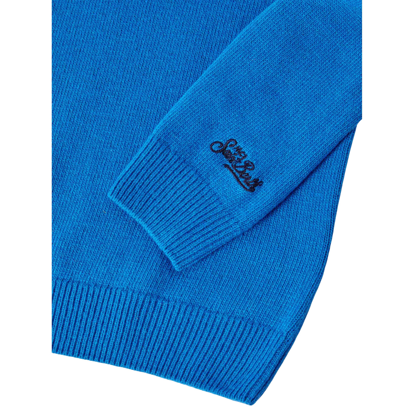 Maglione Bambino Douglas con jacquard "Bello e Tremendo" dettaglio polso con ricamo