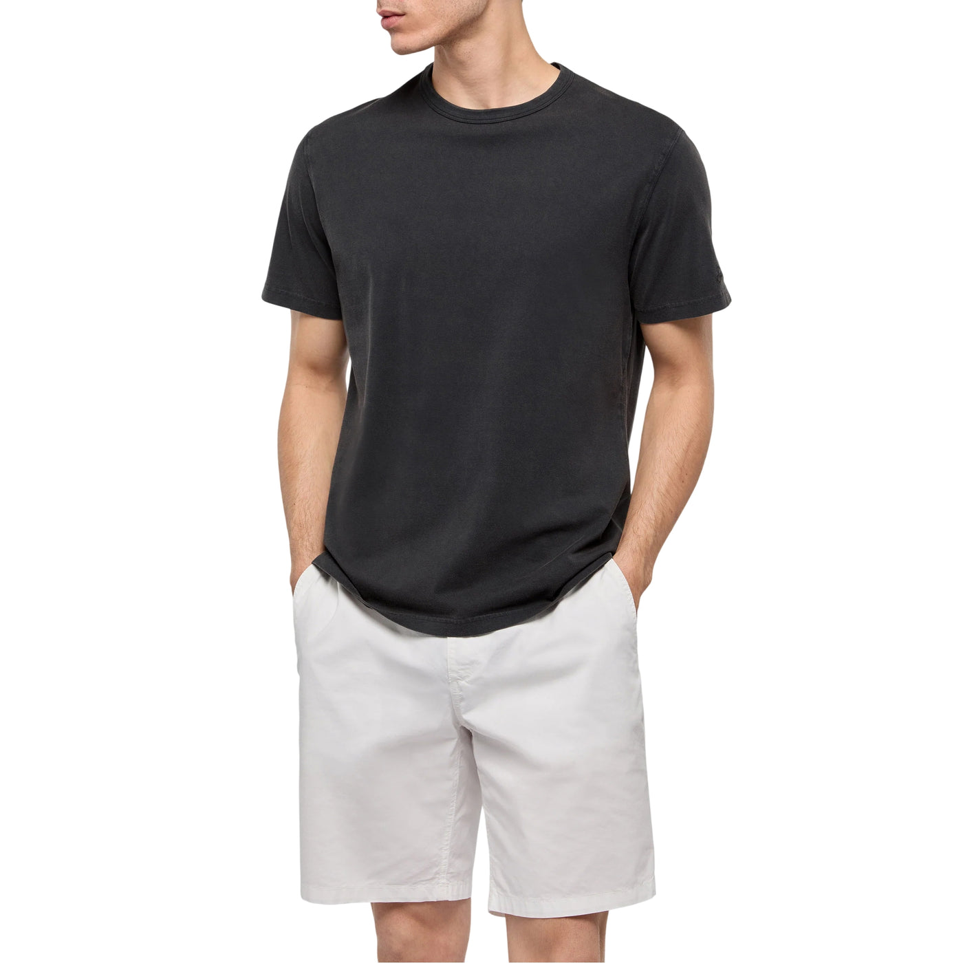 T-shirt Uomo Doverl grigio scuro con ricamo modello frontale