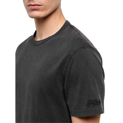 T-shirt Uomo Doverl grigio scuro con ricamo dettaglio manica