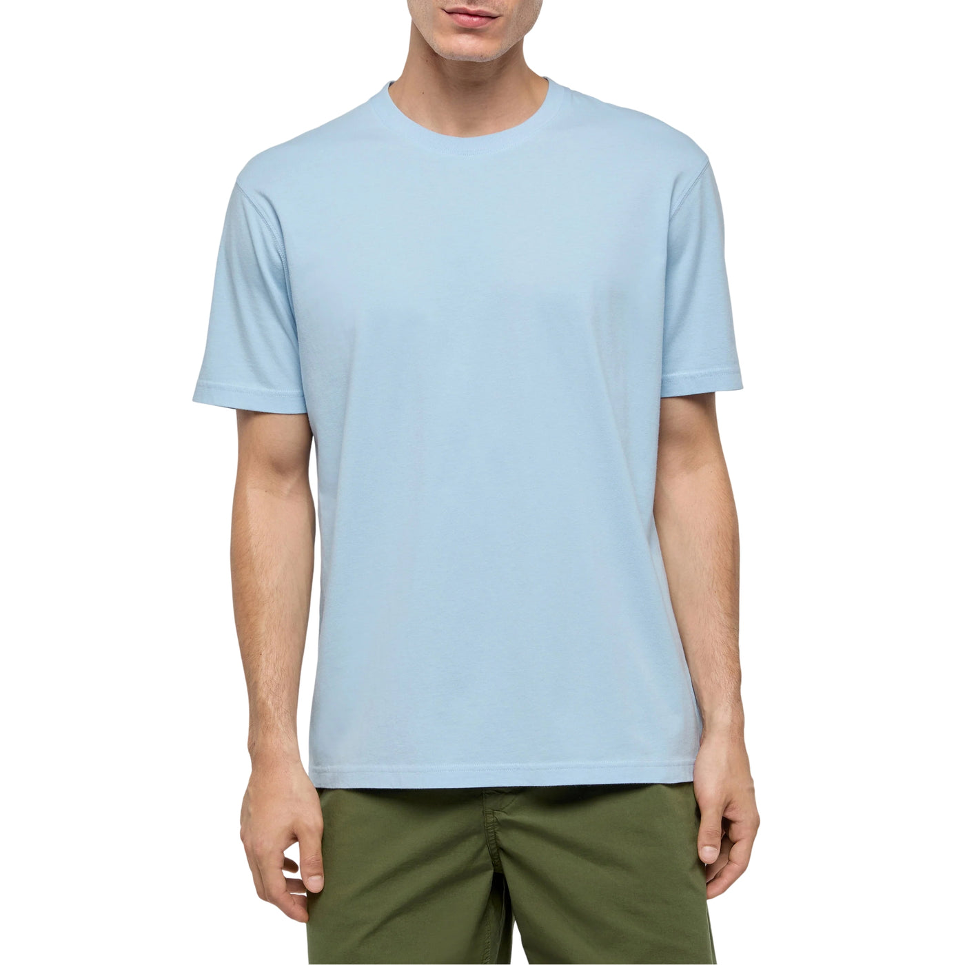 T-shirt Uomo Dover celeste con ricamo
