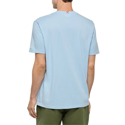 T-shirt Uomo Dover celeste con ricamo retro