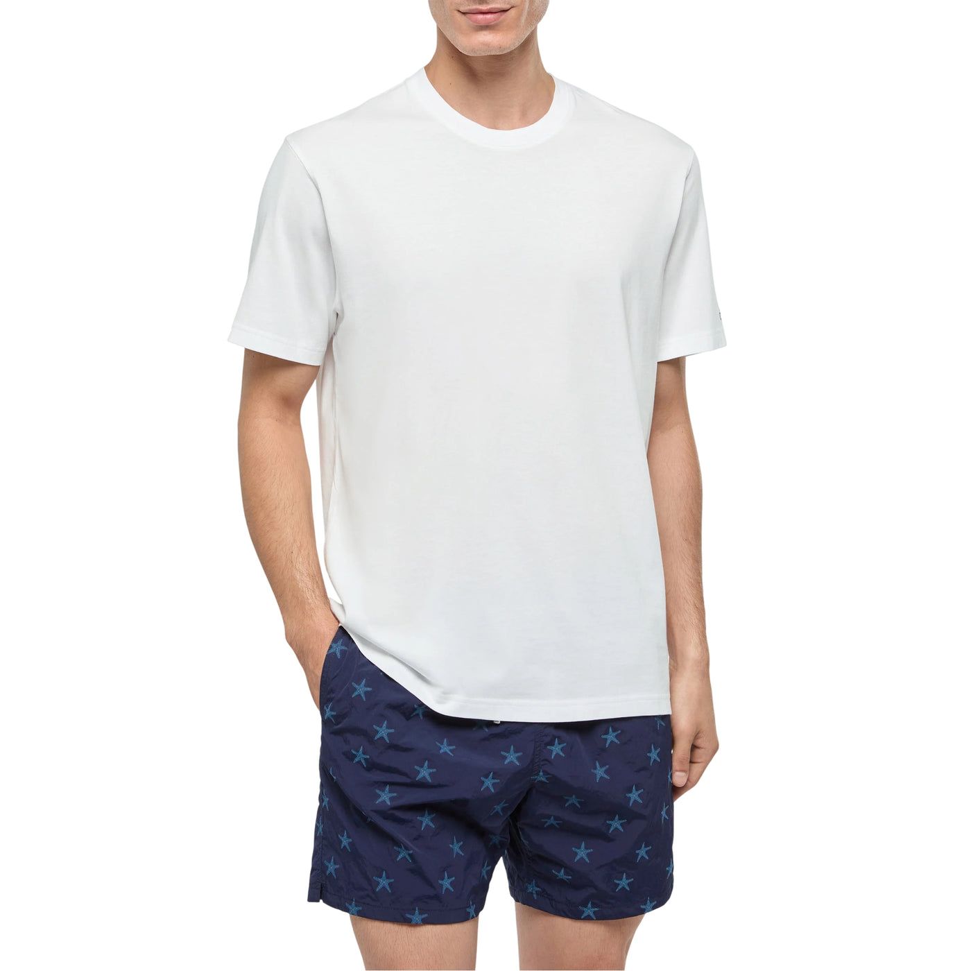 T-shirt Uomo Doverl bianco con ricamo modello frontale