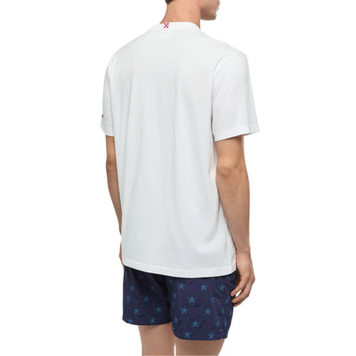 T-shirt Uomo Doverl bianco con ricamo modello retro