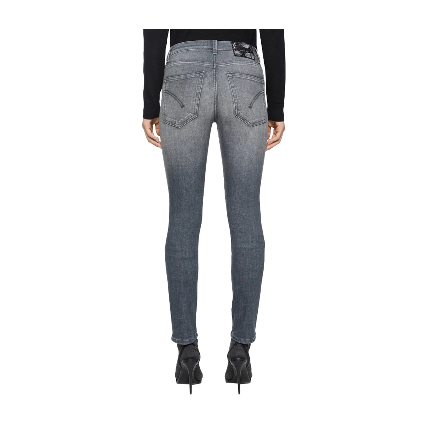 Jeans Donna Iris super skinny Grigio modella retro