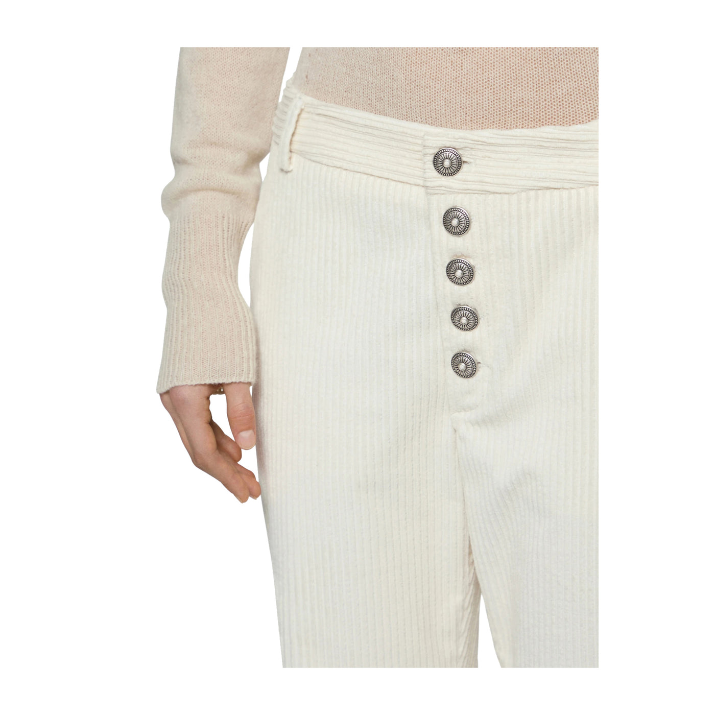 Pantalone Donna Bianco in velluto