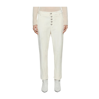 Pantalone Donna Bianco in velluto