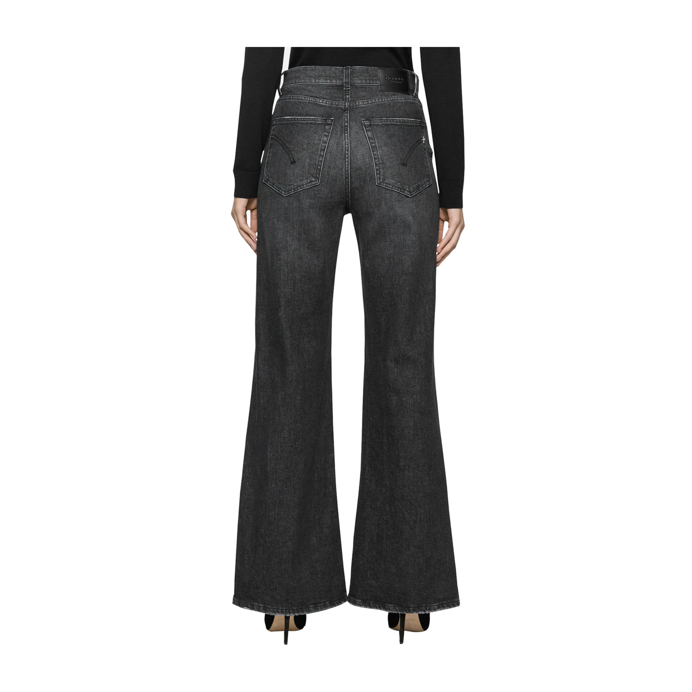 Jeans Donna, modello flare, dal lavaggio Nero