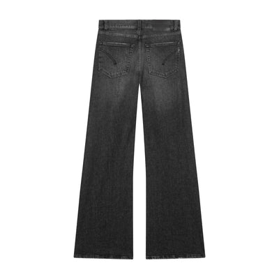 Jeans Donna, modello flare, dal lavaggio Nero