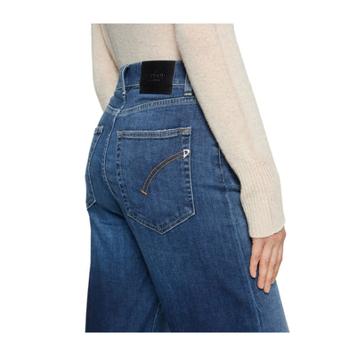 Jeans Donna a gamba larga in denim misto cotone