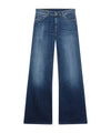 Jeans Donna a gamba larga in denim misto cotone