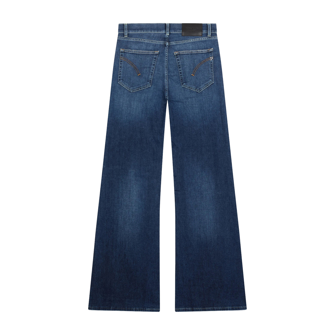 Jeans Donna a gamba larga in denim misto cotone