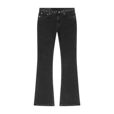 Jeans Donna Newlola bootcut Nero con borchiette