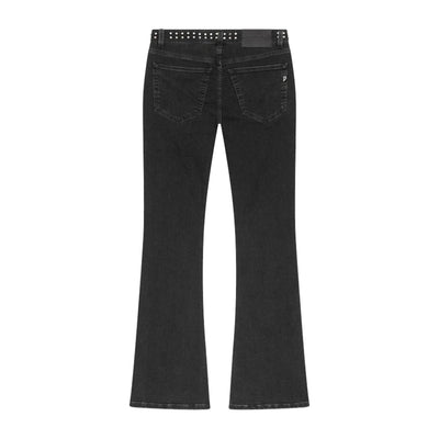 Jeans Donna Newlola bootcut Nero con borchiette retro