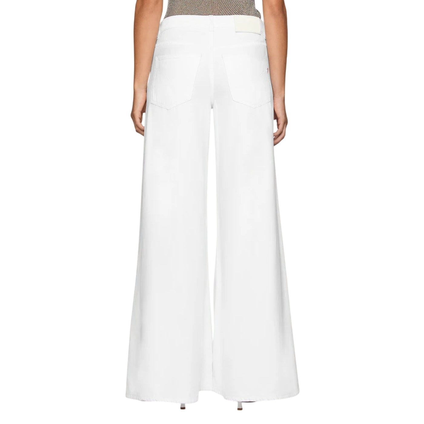 Jeans Donna wide leg bianchi modella retro