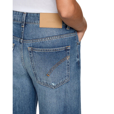 Jeans Marlen da Donna wide leg in denim dettaglio tasca retro
