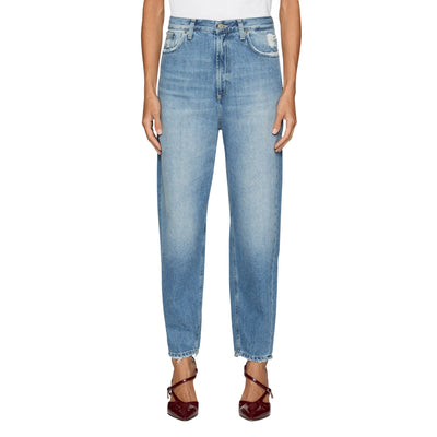 Jeans Donna Bessie loose in denim modella frontale