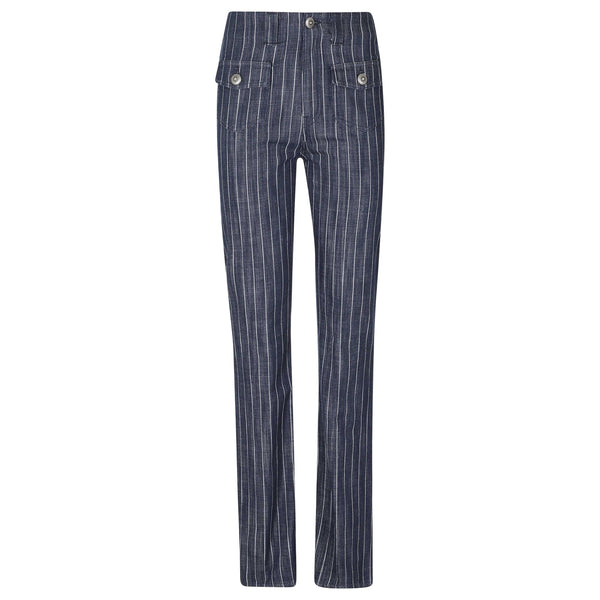 Pantalone Donna con motivo a righe e tasche con patta