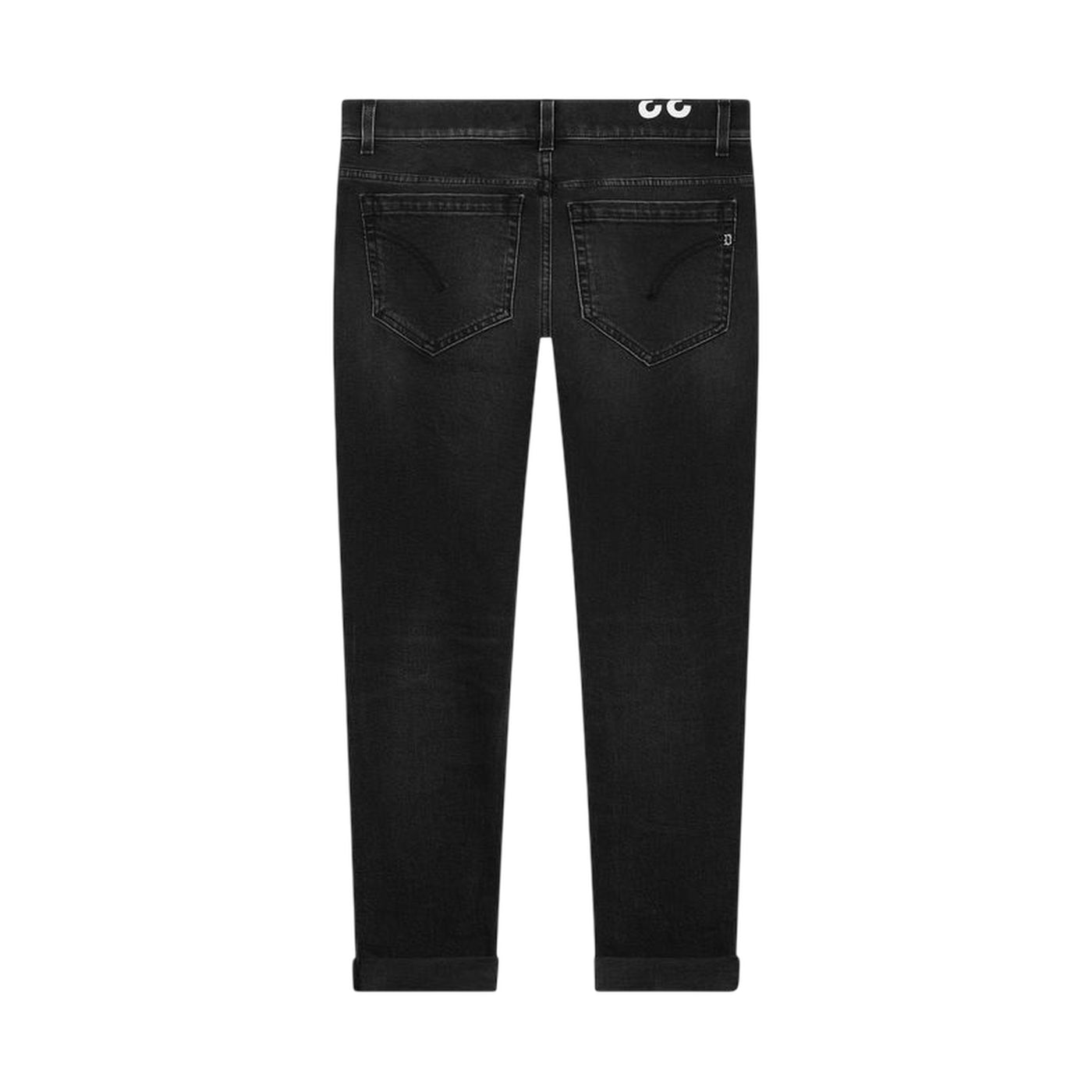 Jeans Uomo a vita bassa in denim nero retro