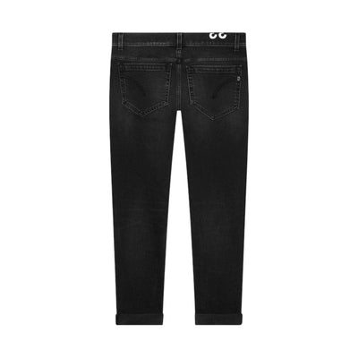 Jeans Uomo a vita bassa in denim nero retro