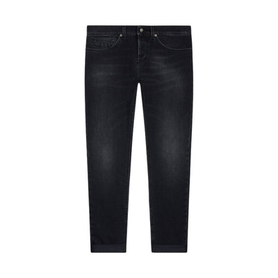 Jeans Uomo a vita bassa in denim nero