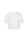 T-shirt cropped Donna tinta unita bianca