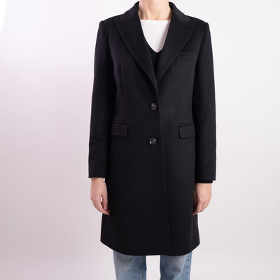 Cappotto Donna Nero con chiusura monopetto