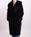 Cappotto lungo Donna in lana nera