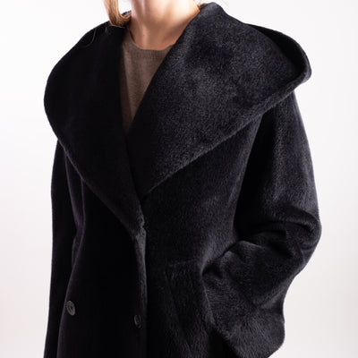 Cappotto lungo Donna in lana nera