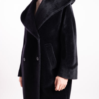 Cappotto lungo Donna in lana nera
