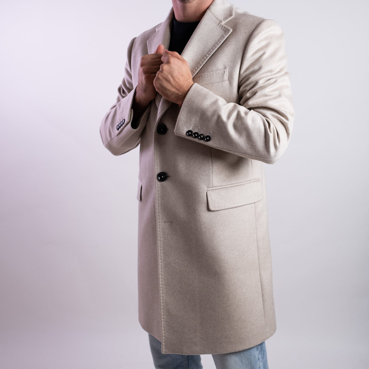 Cappotto Uomo in puro cashmere beige