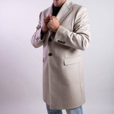 Cappotto Uomo in puro cashmere beige