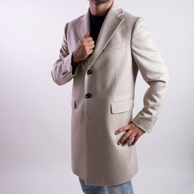 Cappotto Uomo in puro cashmere beige