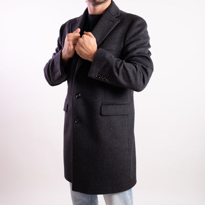 Cappotto Uomo in puro cashmere grigio scuro