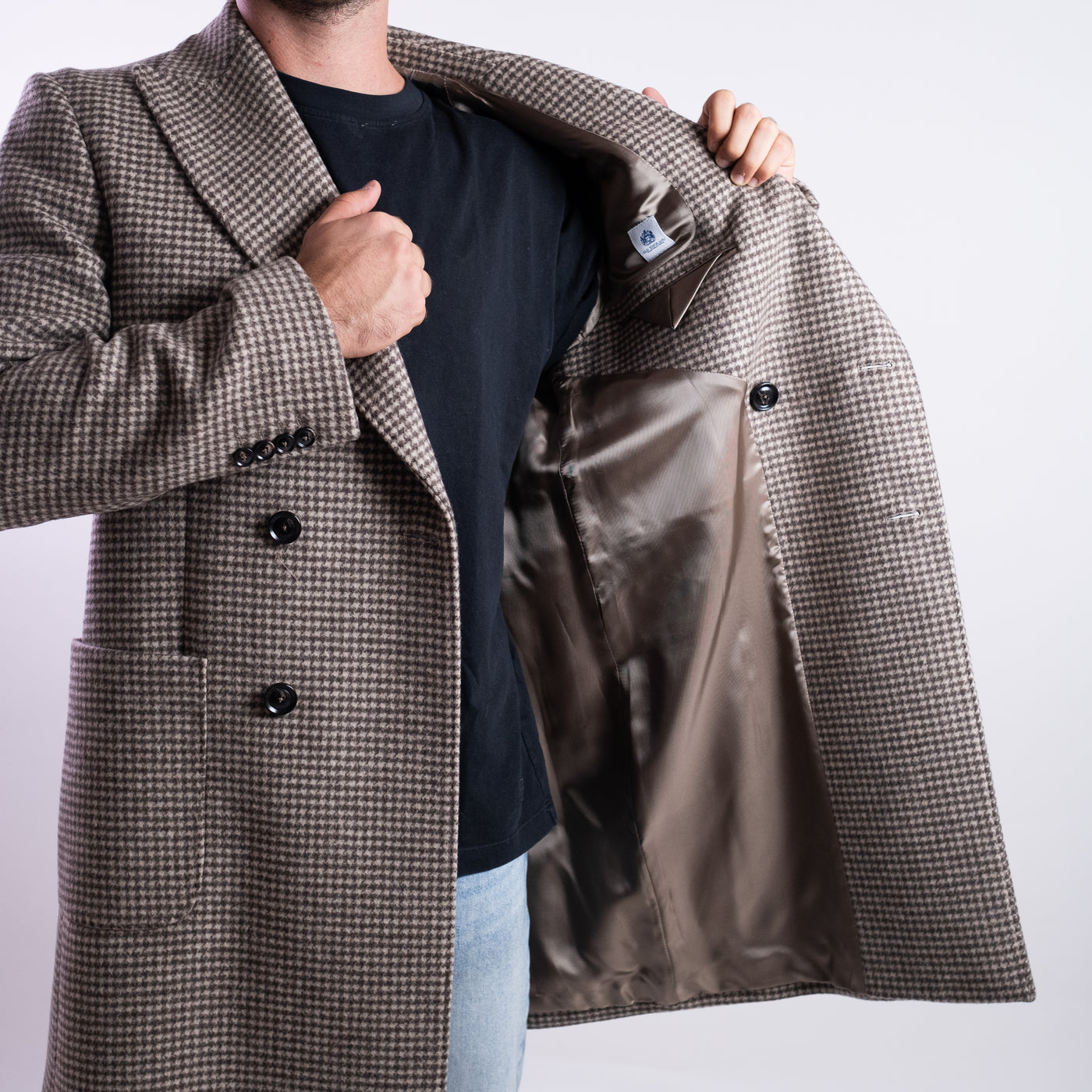 Cappotto Uomo in misto lana marrone