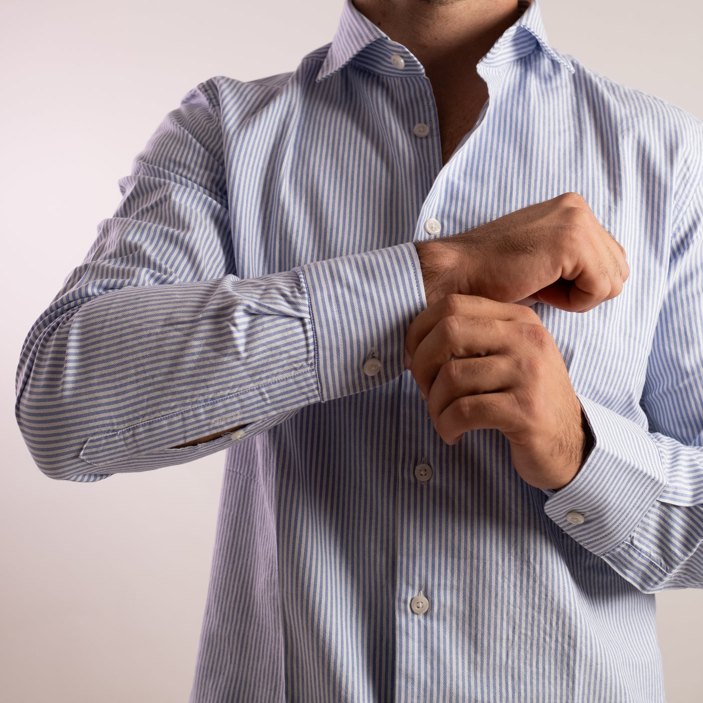 Camicia Uomo a righe celeste/bianco