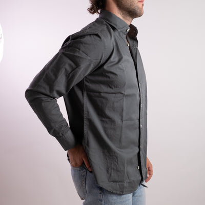 Camicia Uomo in tinta unita grigia