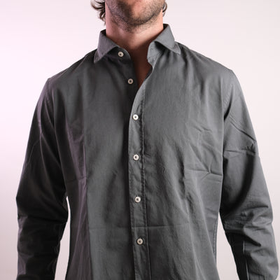 Camicia Uomo in tinta unita grigia