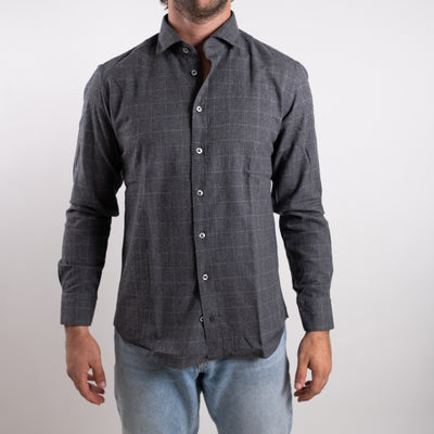 Camicia grigia Uomo a quadri ampi