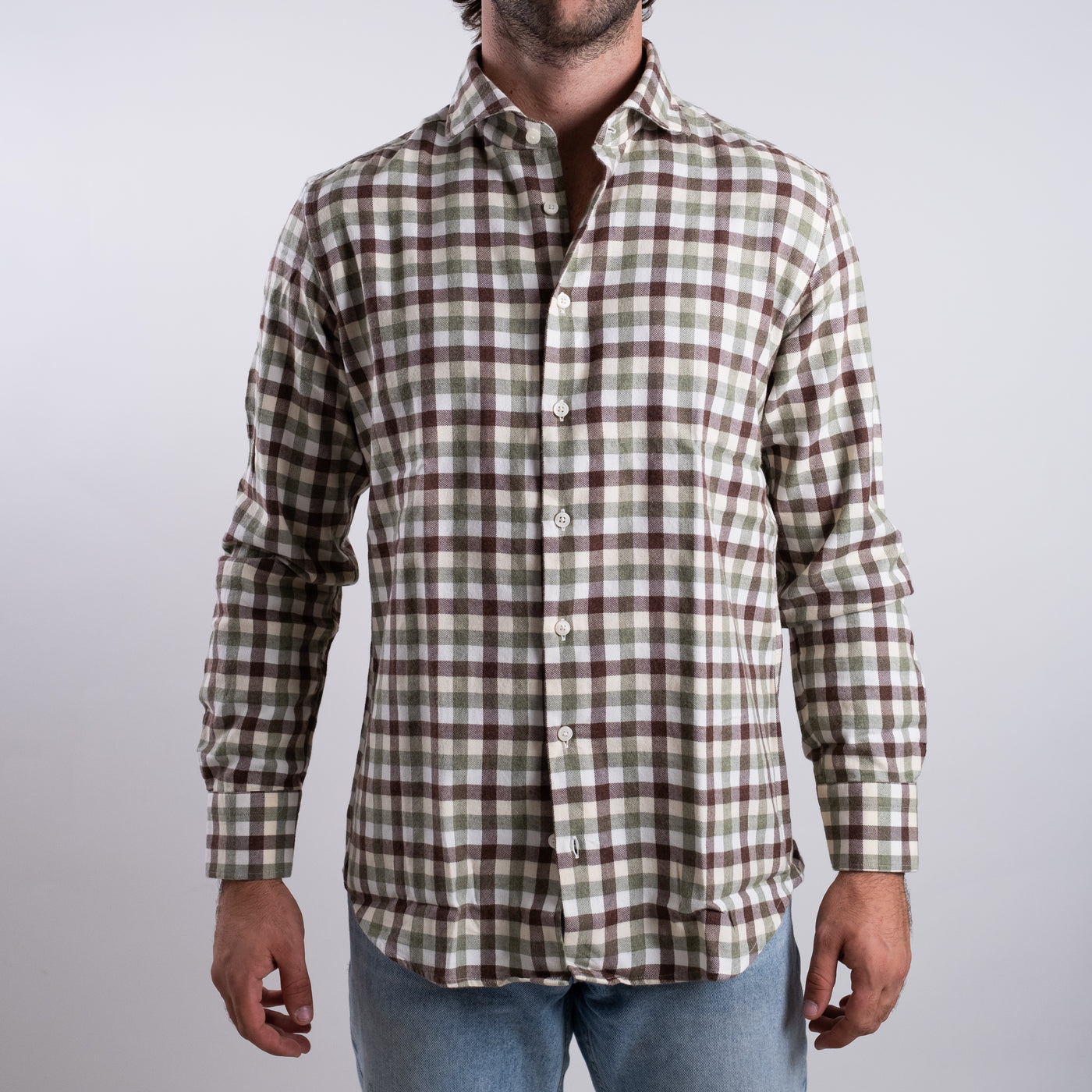 Camicia Uomo con fantasia a quadri all over