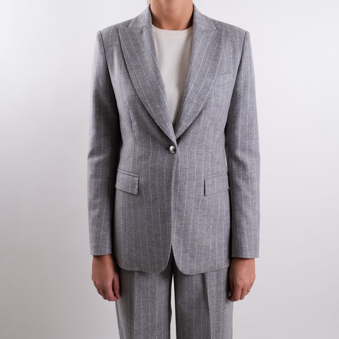 Completo Donna gessato giacca e pantalone: dettaglio giacca