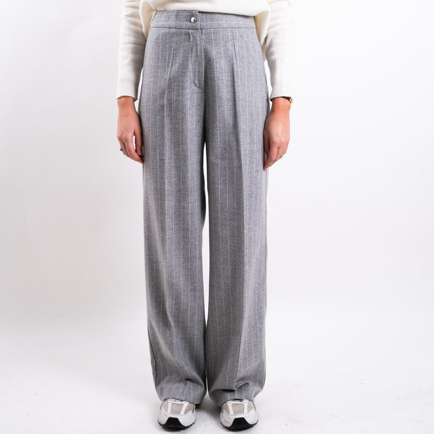 Completo Donna gessato giacca e pantalone: dettaglio pantaloni