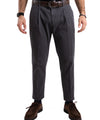 Pantalone Tiberio Uomo con piega grigio modello frontale