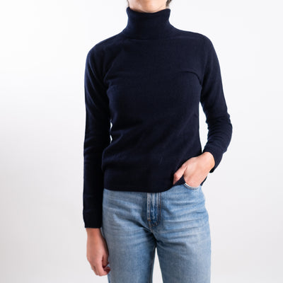 Maglia Donna a collo alto blu scuro