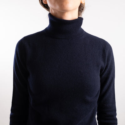 Maglia Donna a collo alto blu scuro