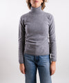 Maglia Donna a collo alto grigio modella frontale
