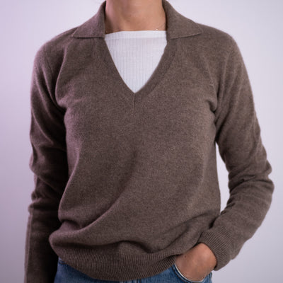 Polo Donna a maniche lunghe marrone