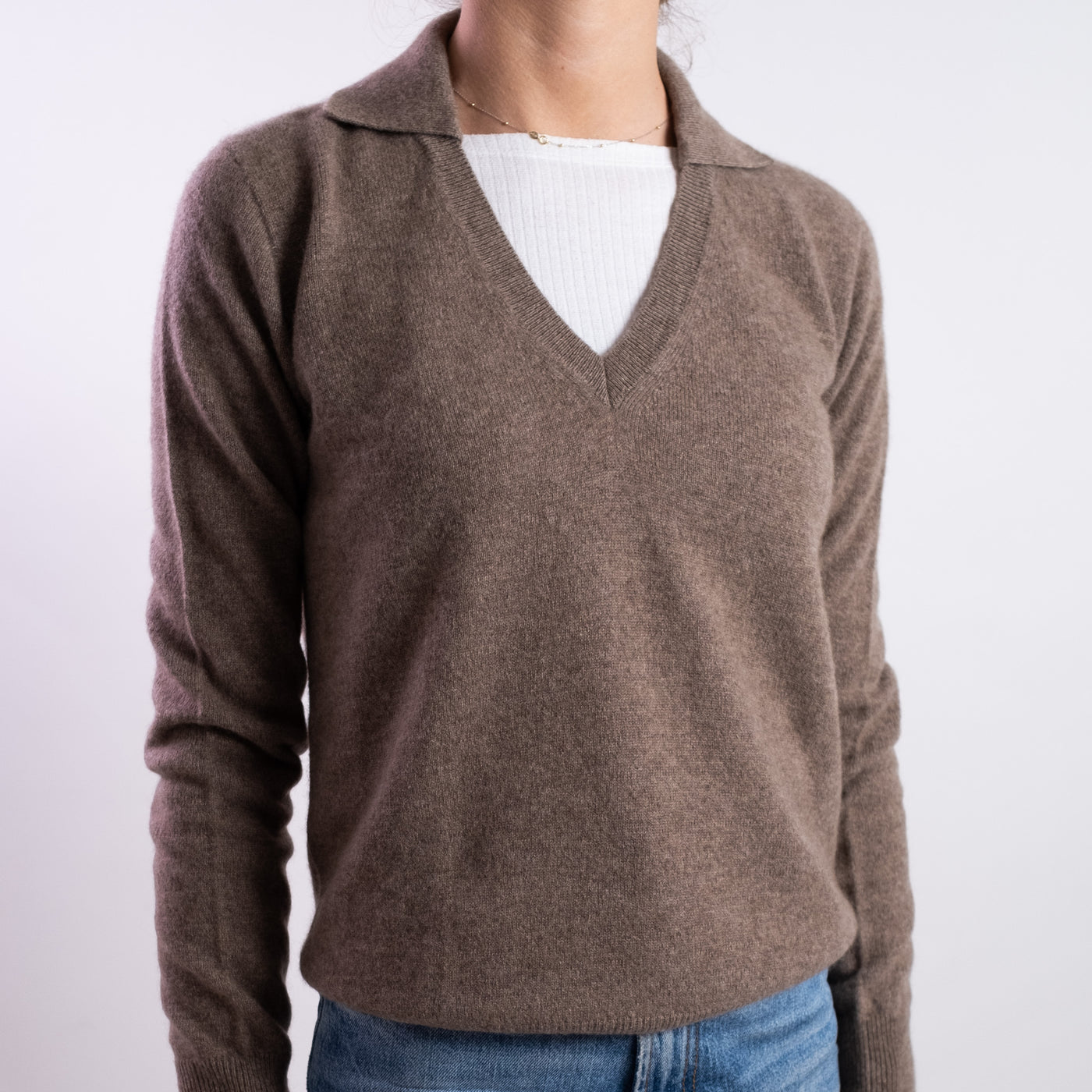 Polo Donna a maniche lunghe marrone