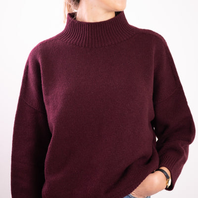 Maglia Donna in misto cashmere bordeaux 