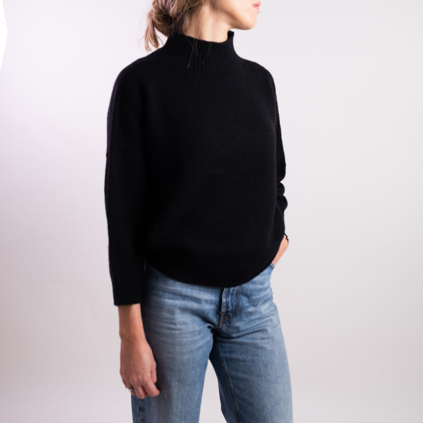 Maglia Donna in misto cashmere nero