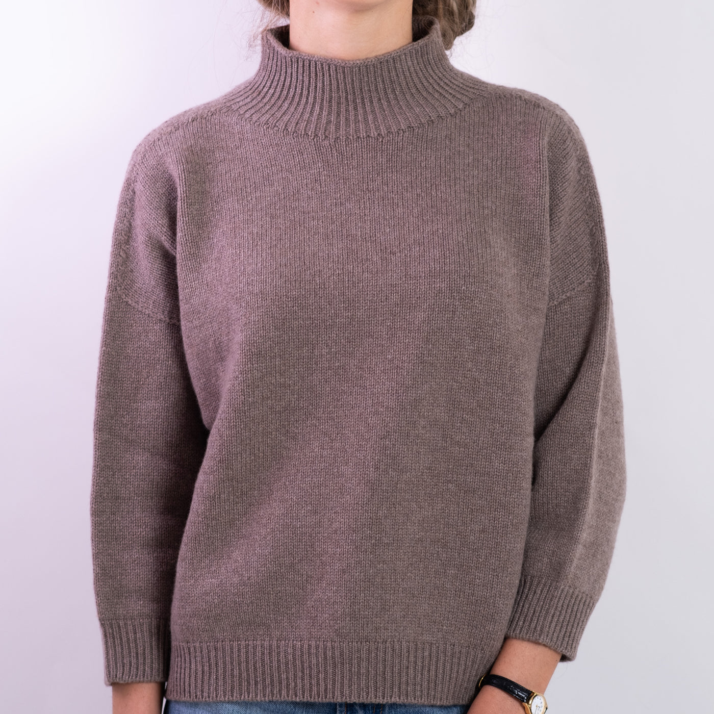 Maglia Donna in misto cashmere marrone 